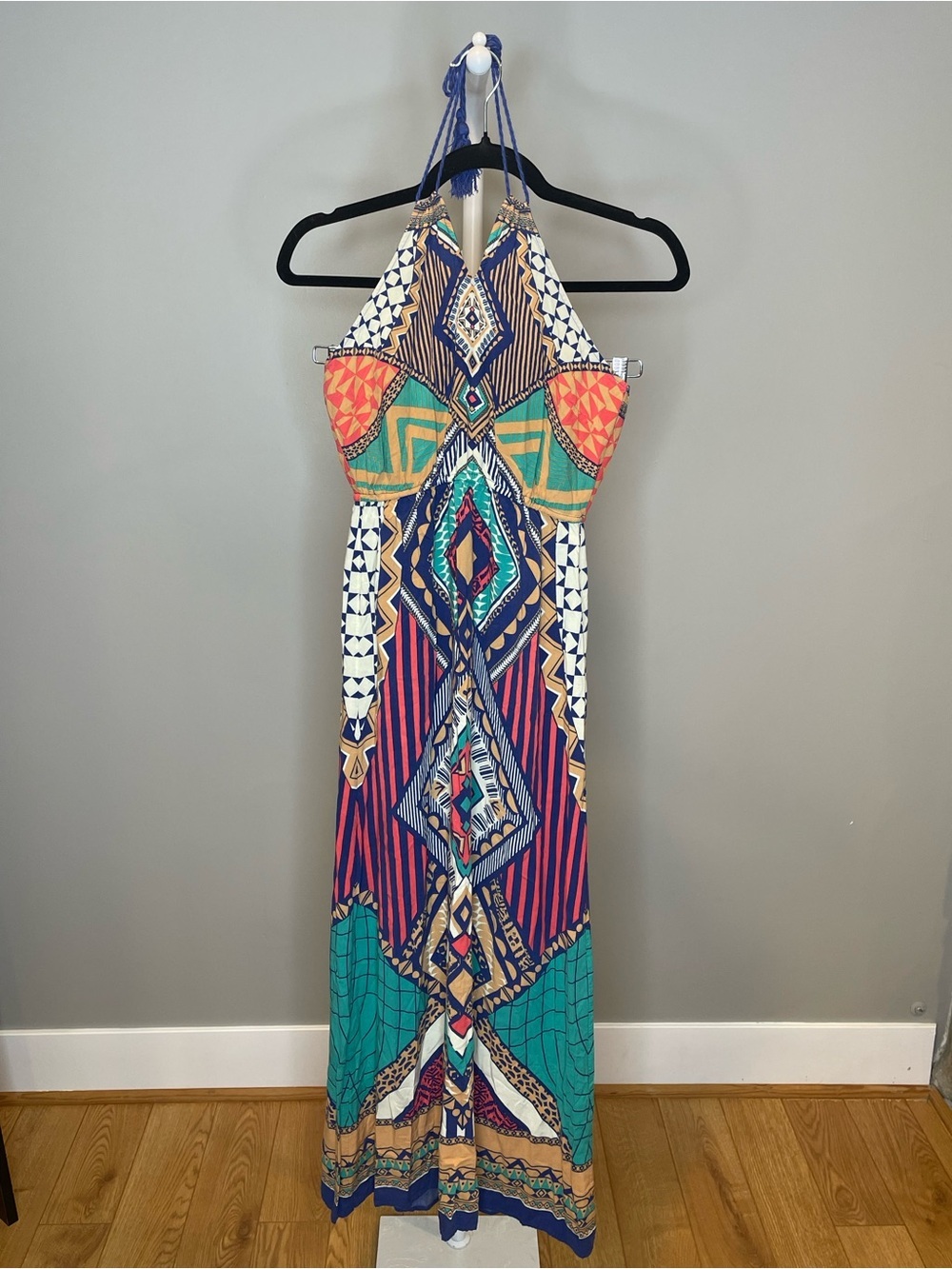 Flying Tomato Multicolor Geometric Print Maxi Dress - Medium